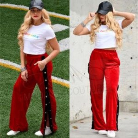 SPORTY DOLLZ Velvet Track Pants - Picture 4 of 4